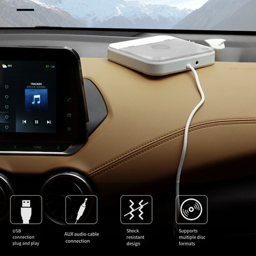White portable usb player - cd,